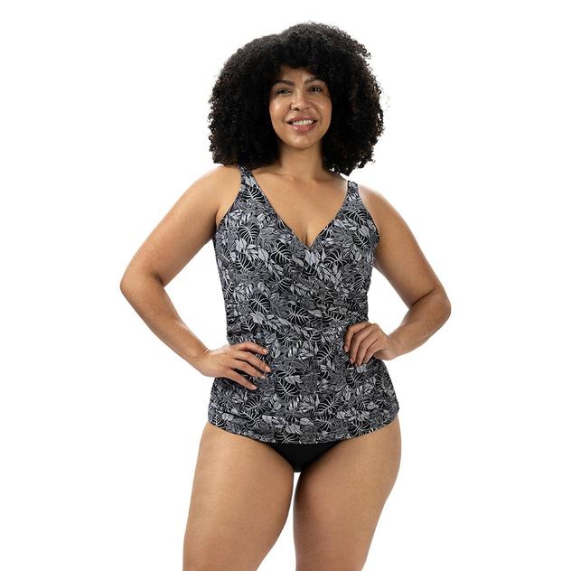 Womens Dolfin® Aquashape Botanical Wrap Tankini Swim Top