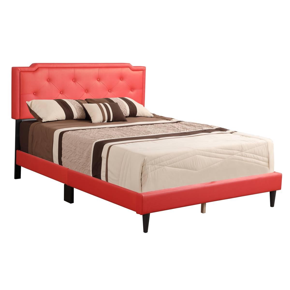 Passion Furniture Deb Jewel Tufted Panel Bed Frame - Queen