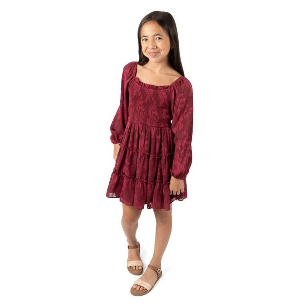 Girls (7-16) Rare Editions Burnout Chiffon Smocked Dress