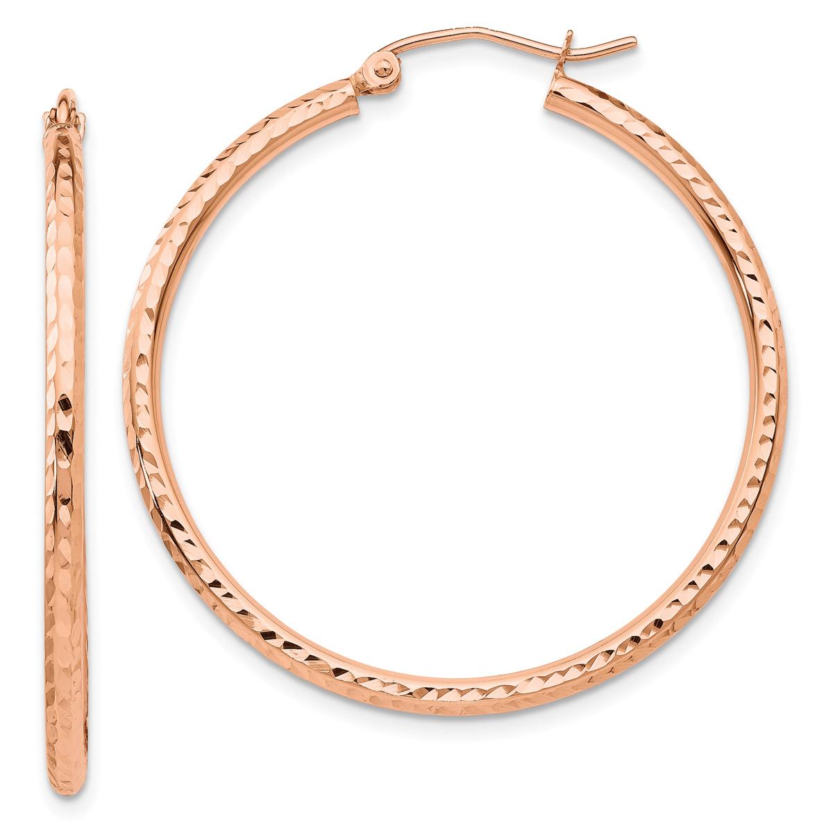 Gold Classics(tm) 14kt. Rose Gold 35mm Polished Hoop Earrings