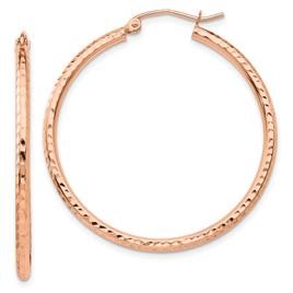 Gold Classics(tm) 14kt. Rose Gold 35mm Polished Hoop Earrings