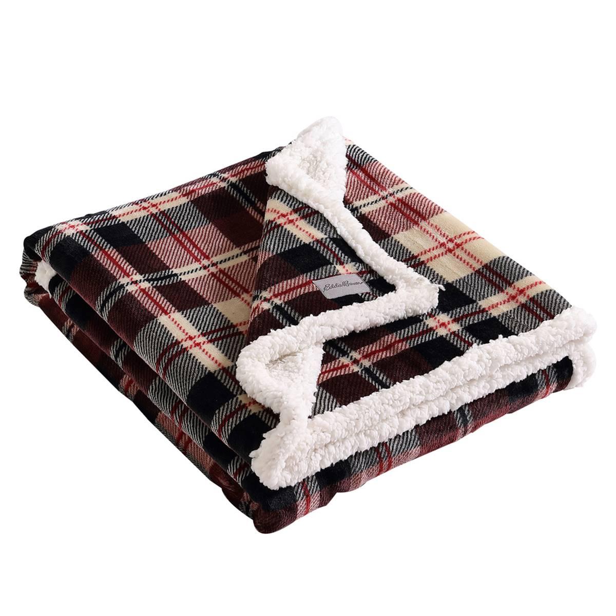 Eddie Bauer Trailhead Plaid Plush-Fleece Reversible Throw