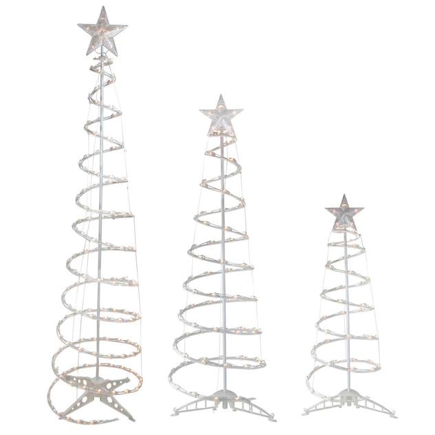 Northlight Spiral Outdoor Christmas Trees - Set of 3