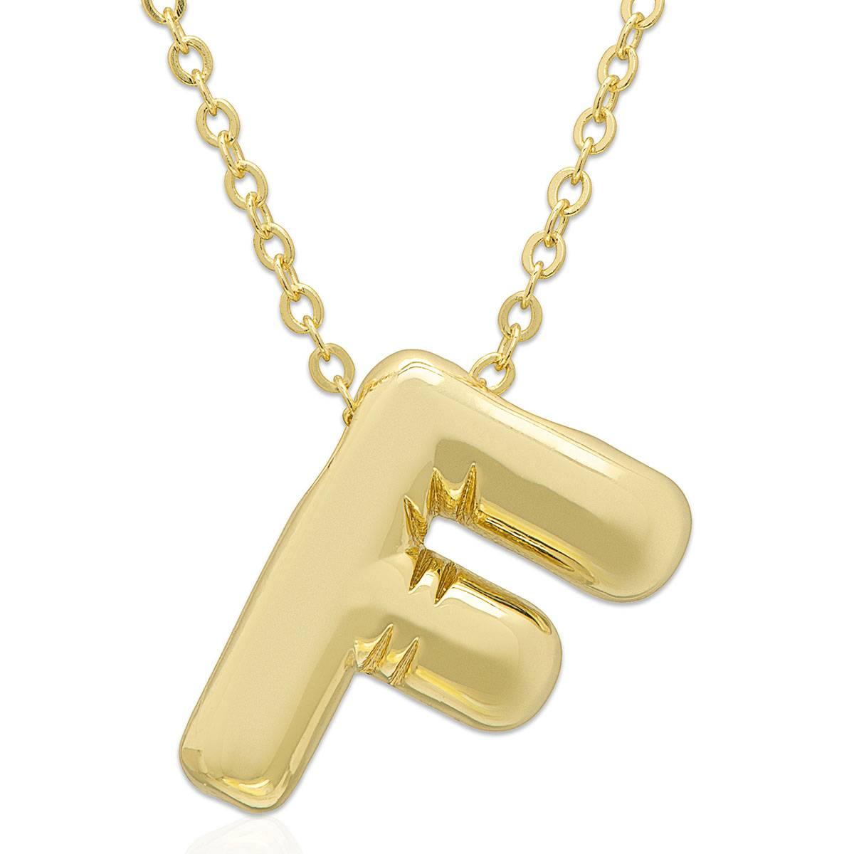 Plain Puff Initial F Pendant