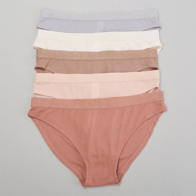 Womens Danskin 5pk. Micro Ribbed Bikini Panties DS6183-5PKN