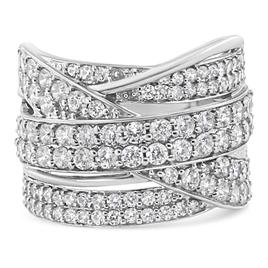 Haus of Brilliance Sterling Silver 2ctw. Diamond Bypass Ring