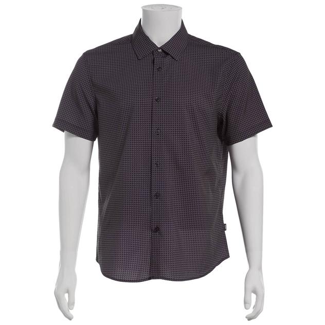 Mens DKNY Short Sleeve Jackson No-Tuck Geo Button Down Shirt