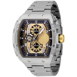 Mens Invicta Racing Black/Gold Dial Skeleton Quartz Watch - 49065