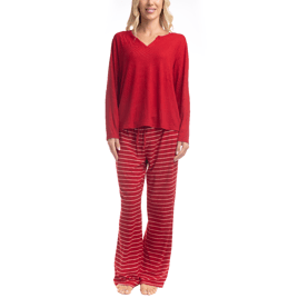 Womens Goodnight Kiss Holiday Pop Up Stripe Pajama Set