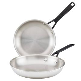 KitchenAid(R) 2pc. 5-Ply Clad Stainless Steel Frying Pan Set