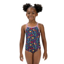Girls (4-6x) Dolfin(R) Little Fish Criss-Cross One Piece Swimsuit