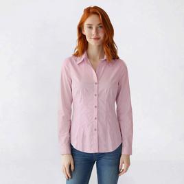 Juniors Love Tree Poplin Boyfriend Casual Button Down