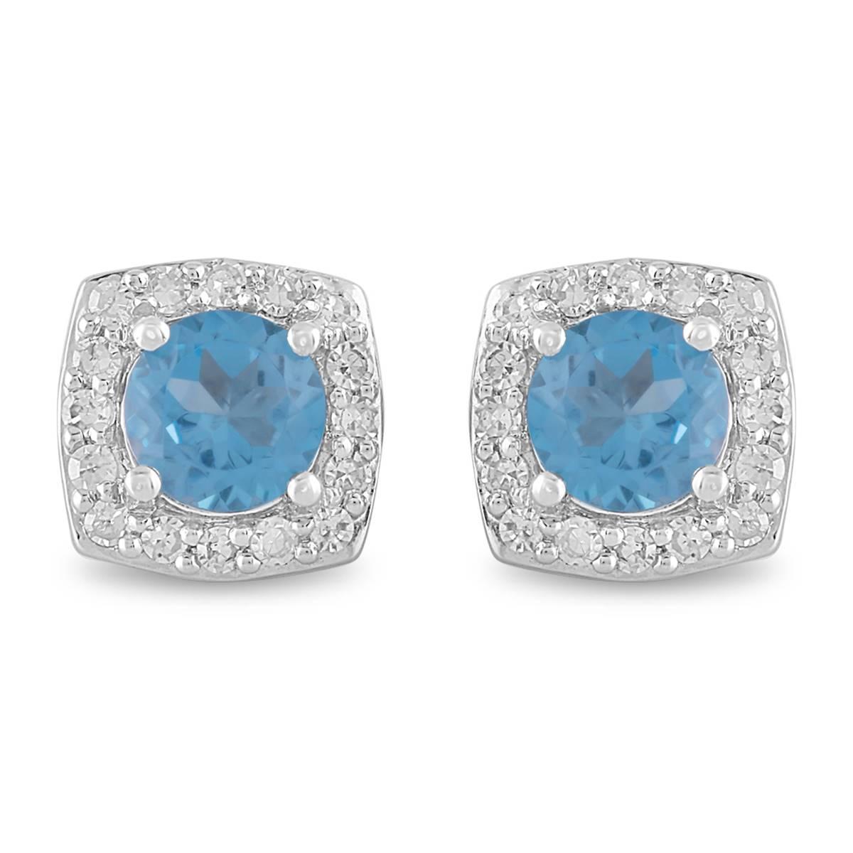 Nova Star(R) Silver Sterling Lab Grown Diamond Gemstone Earrings