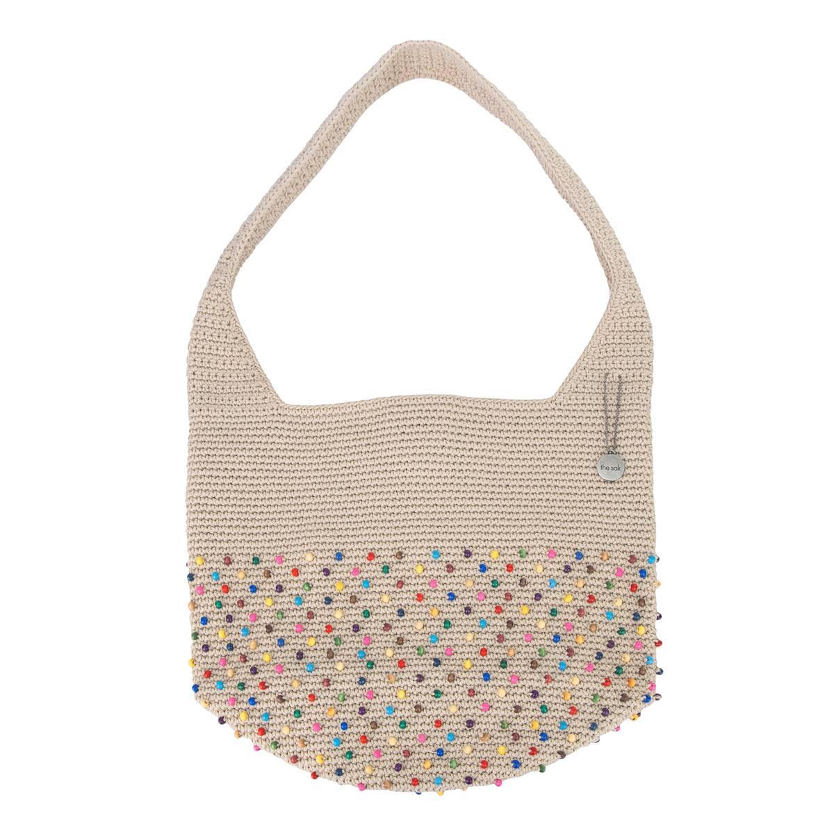 The Sak Crochet Hobo with Hand Stitched Bali Beads