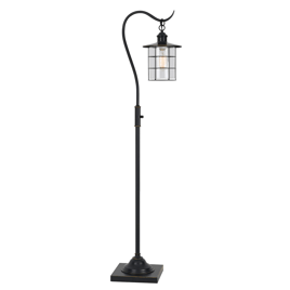 HomeRoots 60 Antiqued Bronze Lantern Style Floor Lamp With Glas