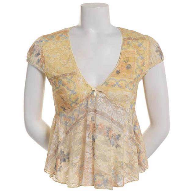 Juniors Madden Girl Floral Lace Babydoll Blouse