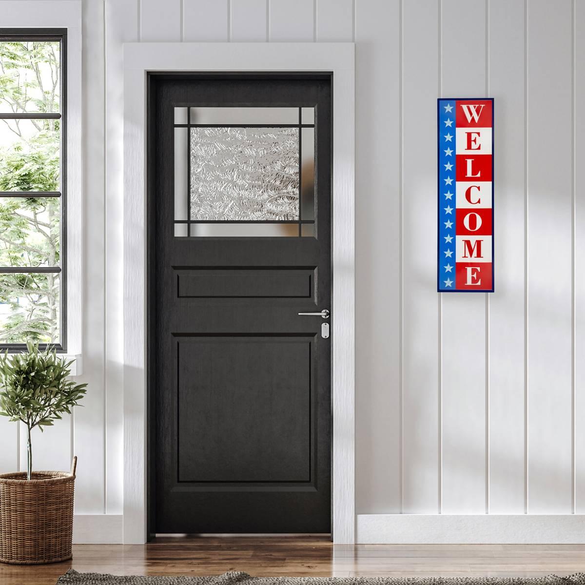 Northlight Seasonal Americana "Welcome" Metal Porch Board Sign