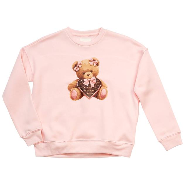 Girls (7-16) No Comment Long Sleeve Teddy Chocolate Sweatshirt