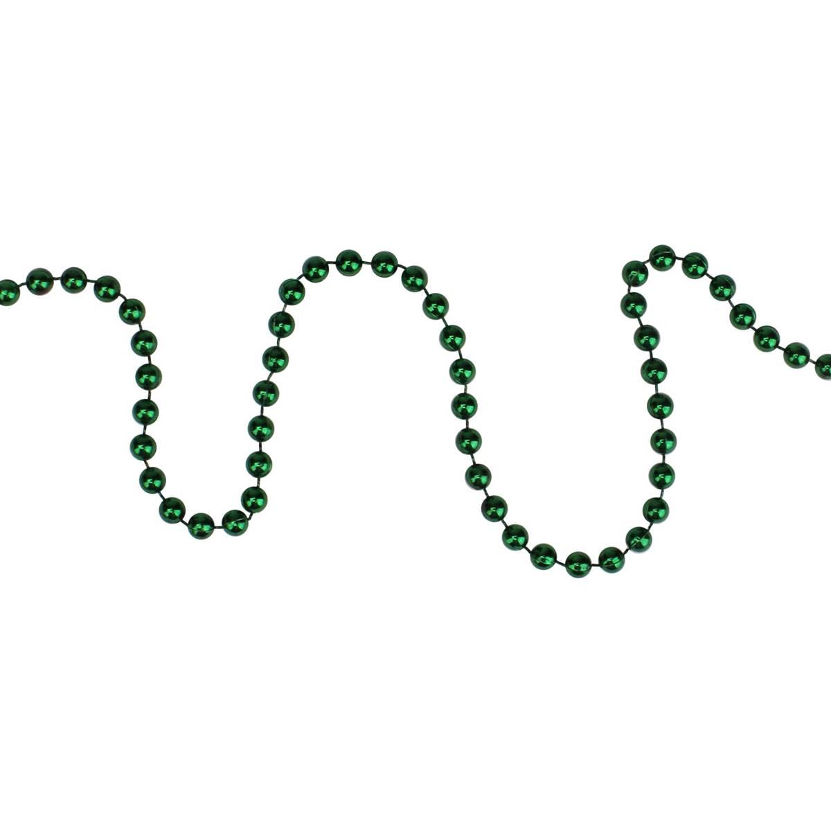 Northlight Seasonal Shiny Metallic Green Beaded Christmas Garland