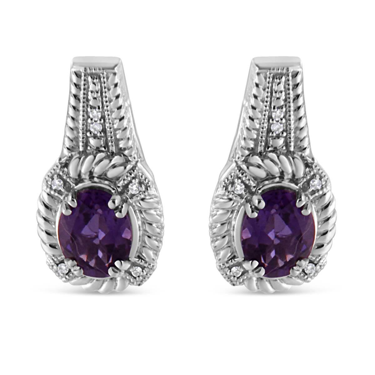 Haus of Brilliance Amethyst Diamond Dangle Earringse