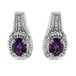 Haus of Brilliance Amethyst Diamond Dangle Earringse