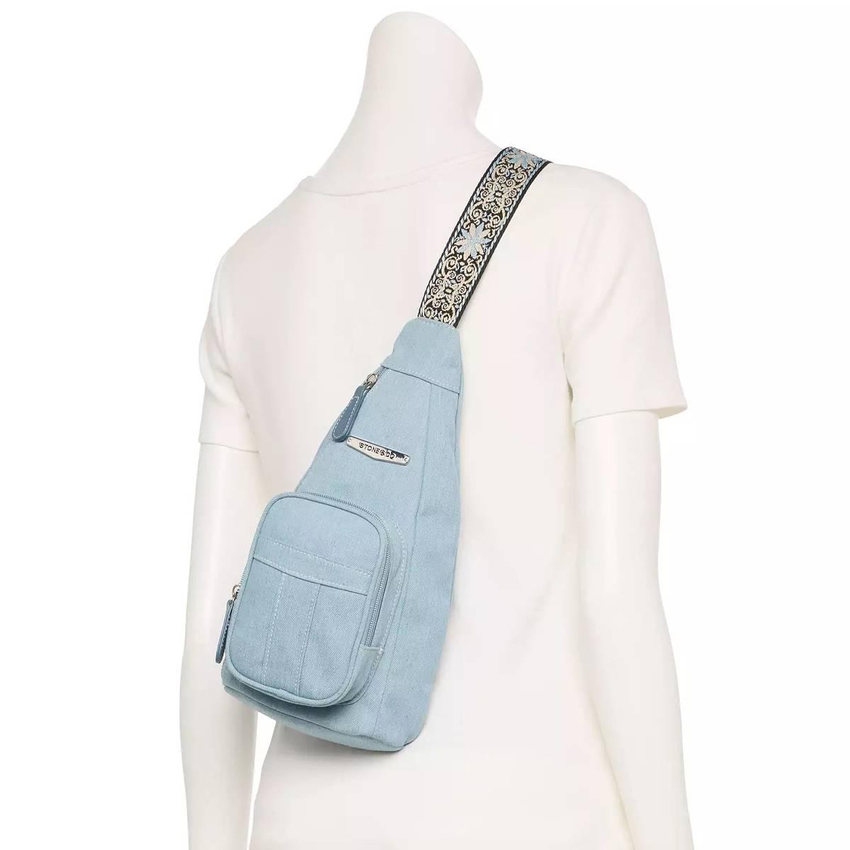 Stone Mountain Festival Denim Sling Crossbody Handbag