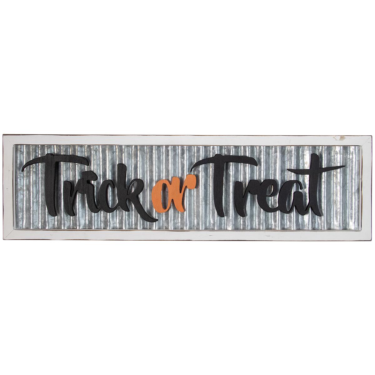 Northlight Seasonal 27.5in. Silver Trick or Treat Wall Sign