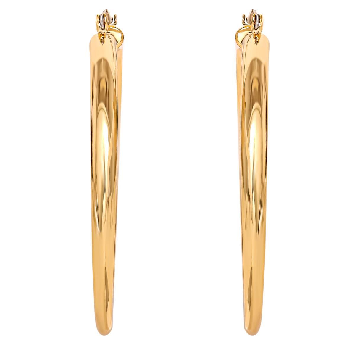 Jessica Simpson Imitation Yellow Gold Plated Hoop Earrings
