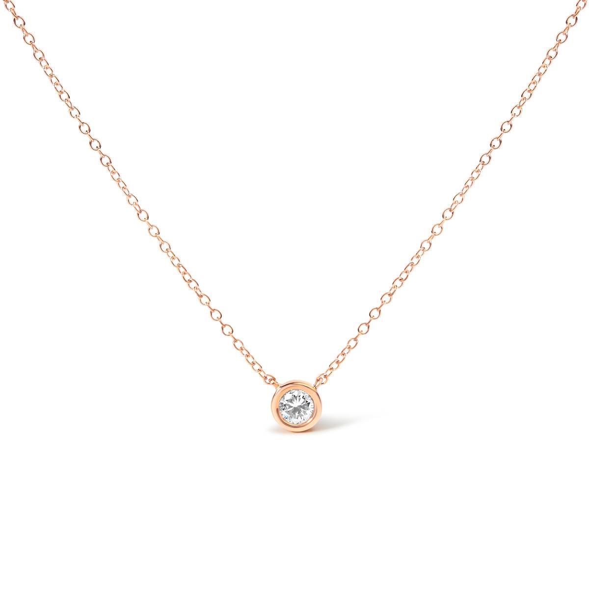 Haus of Brilliance 10kt. Rose Gold 1/3ctw. Diamond Round Pendant