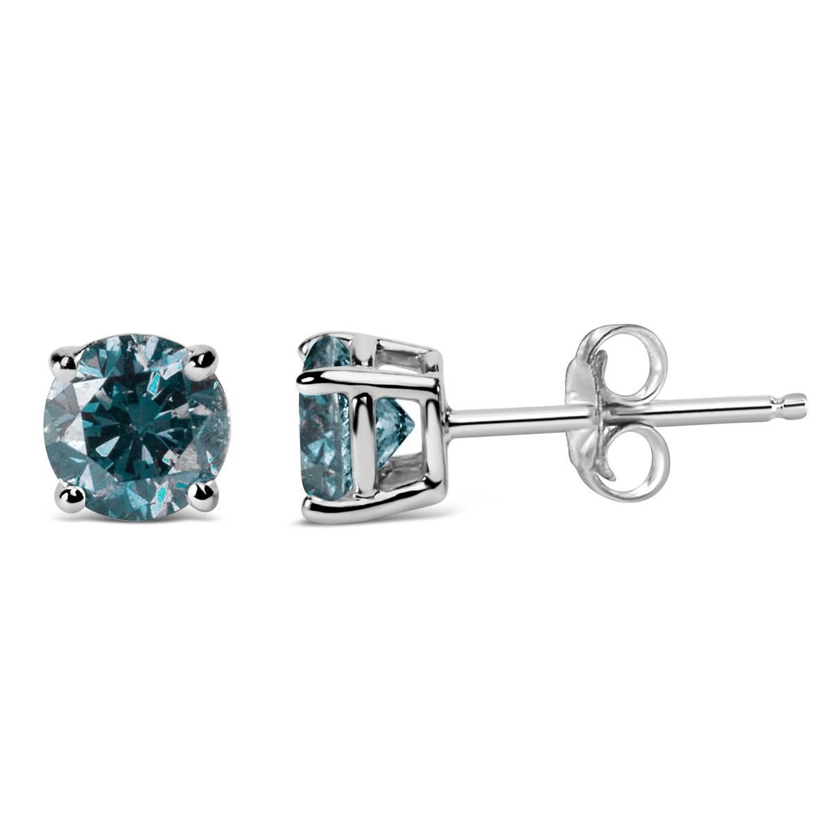 Haus of Brilliance 1/2ctw. Lab Grown Blue Diamond Stud Earrings
