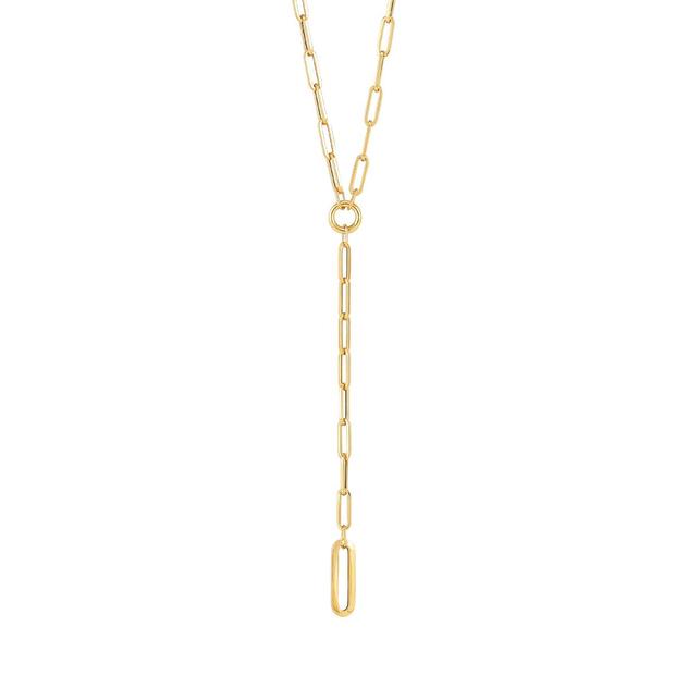 Gold Classics™ 14kt. Yellow Gold Oval Paperclip Lariat Necklace