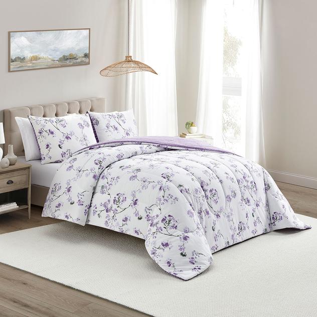 Anne Klein Campbell Floral 3pc. Reversible Comforter Set