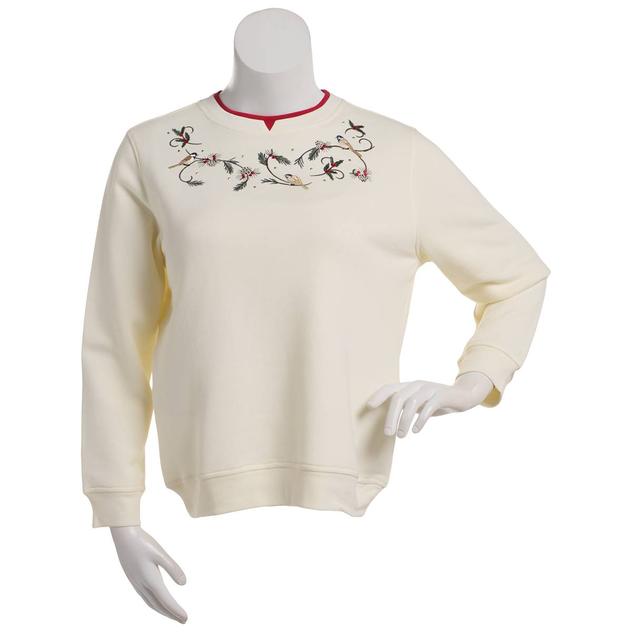 Womens Hasting & Smith Chickadee and Holly Sweatshirt
