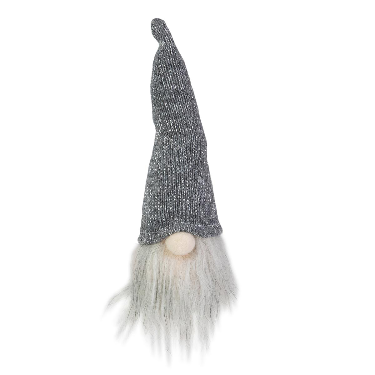 Northlight 8in. Lighted Grey Knit Gnome Head Christmas Ornament