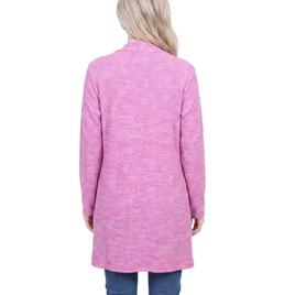 Womens NY Collection Long Sleeve Marled Rib Knit Open Cardigan