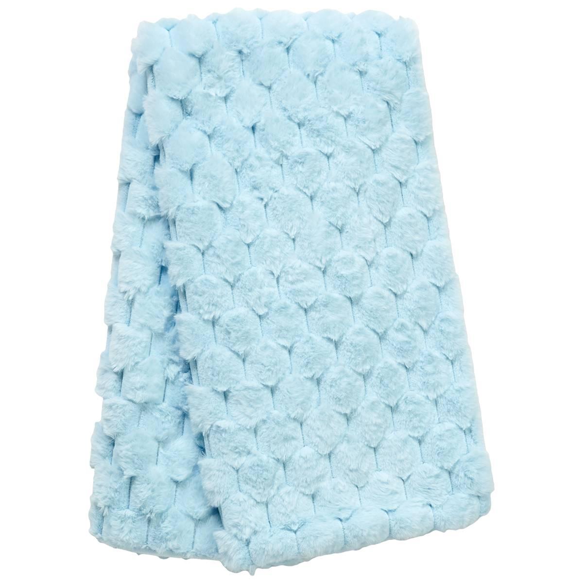 Maison Des Fleurs(R) Honeycomb Faux Fur Reversible Blanket-Blue