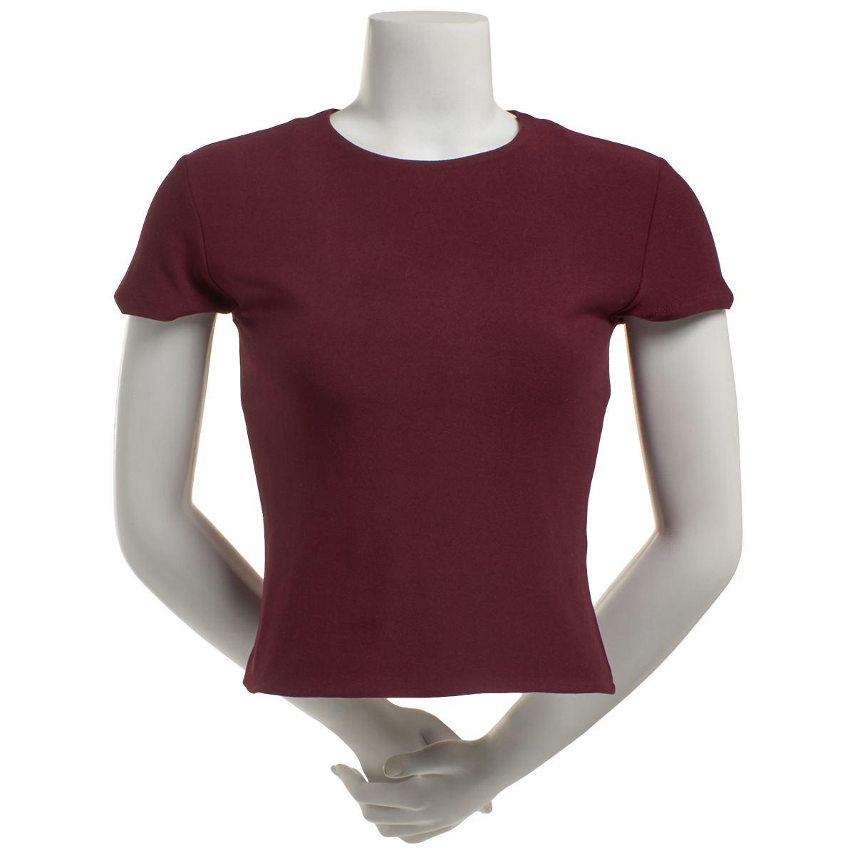 Juniors 7th & Hudson Short Sleeve Fitted Double Layered Tee