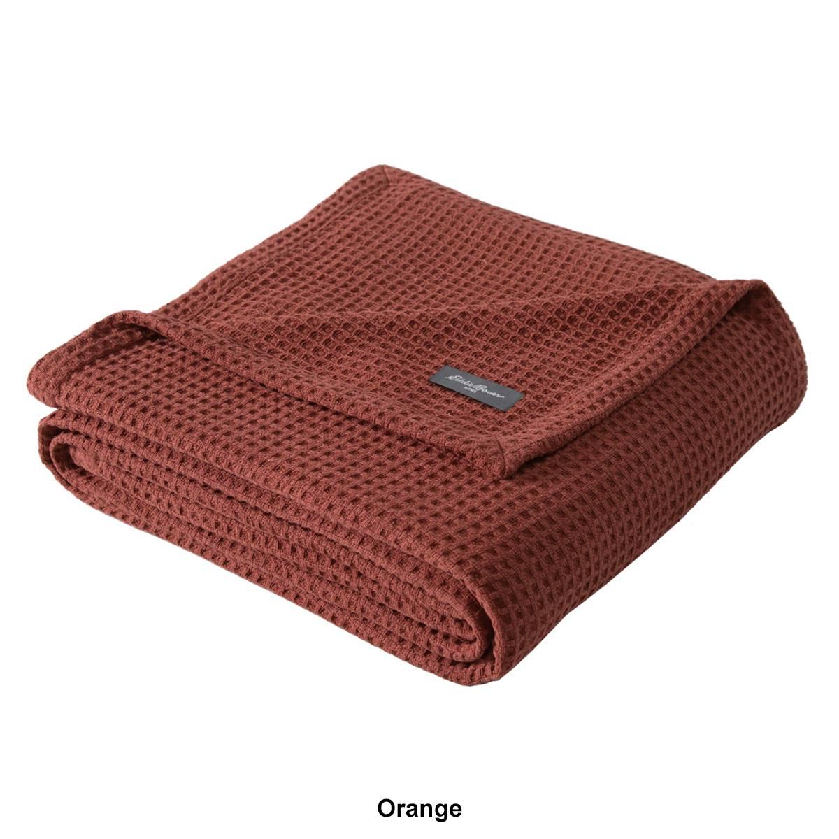 Eddie Bauer Solid Waffle Cotton Blanket