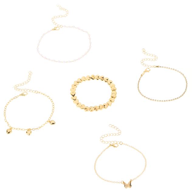 Ashley 5pc. Gold-Tone Heart & Butterfly Bracelet Set