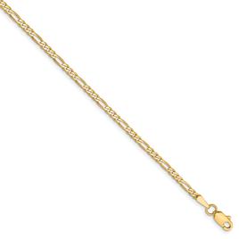 Unisex Gold Classics™ 2.25mm. 14k Gold Flat Figaro Chain Necklace