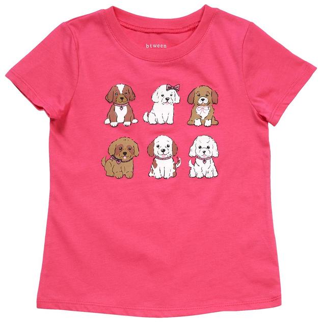 Girls (4-6x) BTween® Short Sleeve Puppies Graphic Tee