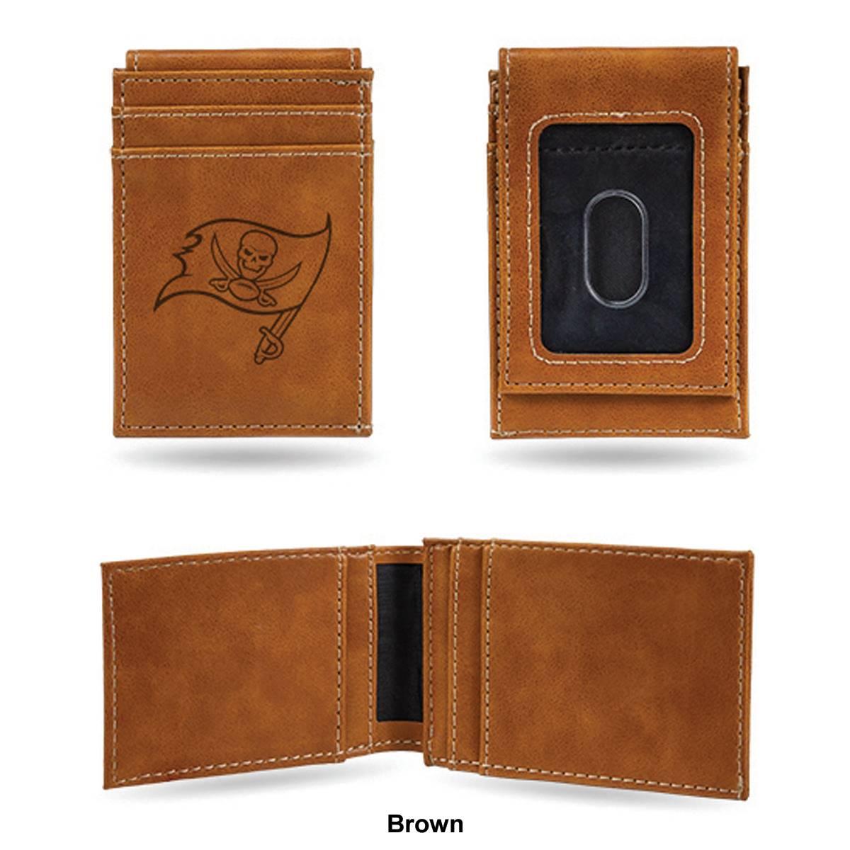 Mens NFL Tampa Bay Buccaneers Faux Leather Front Pocket Wallet