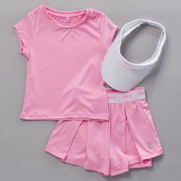 Girls (7-12) Aeropostale Short Sleeve Tee w/ Pleated Short Set