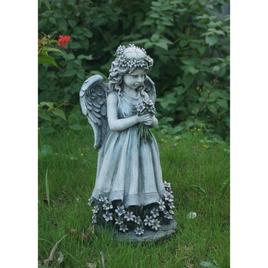 Hi-Line Gift Angel Holding Flowers Garden Statue