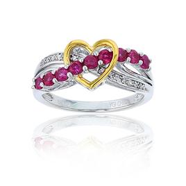 Gemstone Classics(tm) Heart Band Sterling Silver Ring