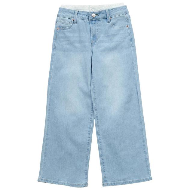 Girls (7-14) YMI® Faux Boxer Waistband Wide Leg Jeans