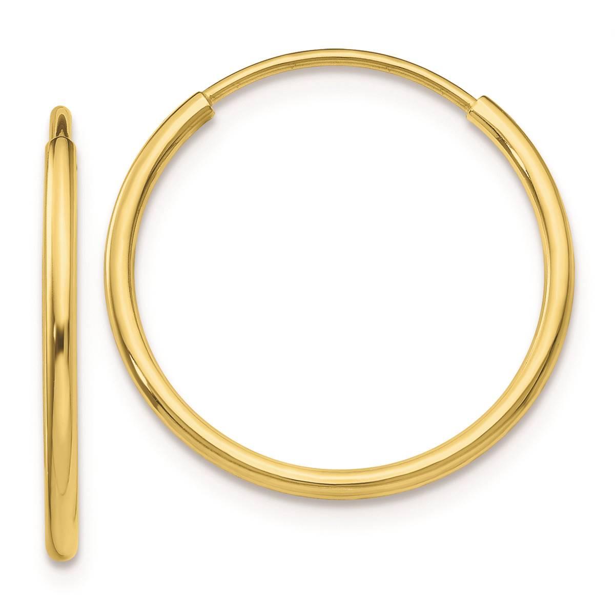 Gold Classics(tm) 10kt. Polished 17mm Endless Tube Hoop Earrings