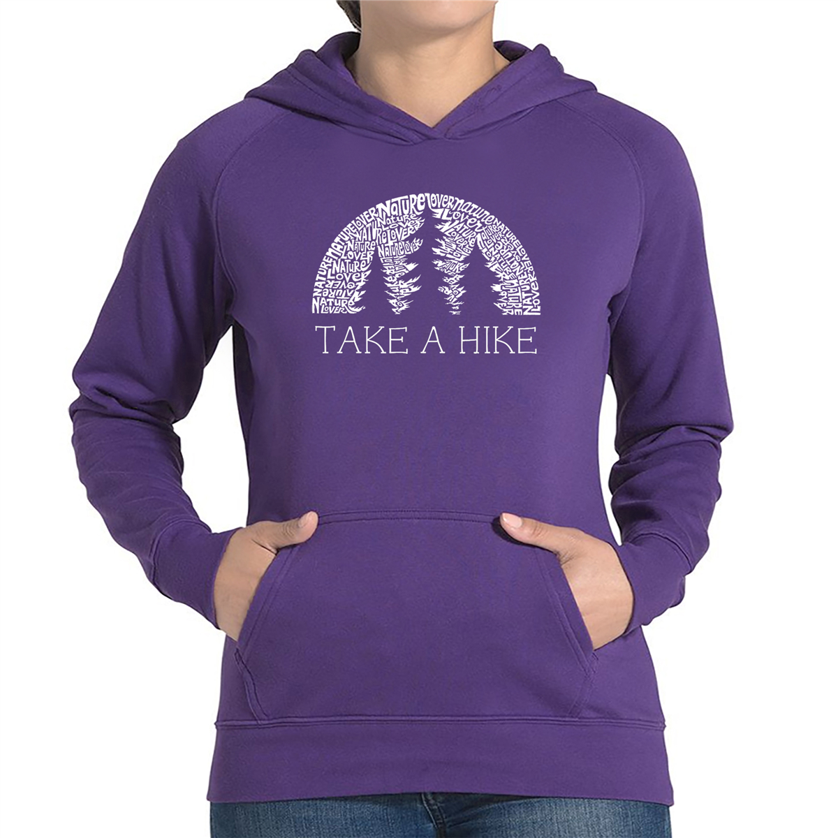 Womens LA Pop Art Nature Lover - Word Art Hooded Sweatshirt