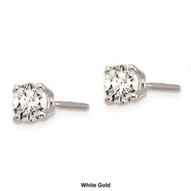Pure Fire 14kt. Gold 2/3ctw. Diamond Screw-Back 4-Prong Earrings