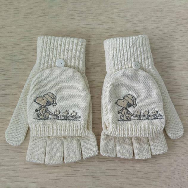 Womens Peanuts Woodstock Outlines Fingerless Gloves